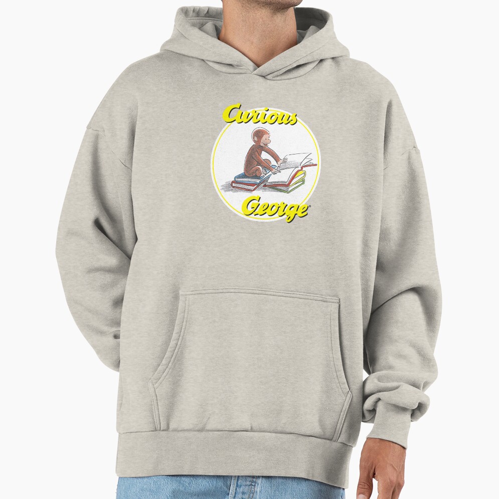 Vintage Curious George Reading Poster Hoodie - Image 3