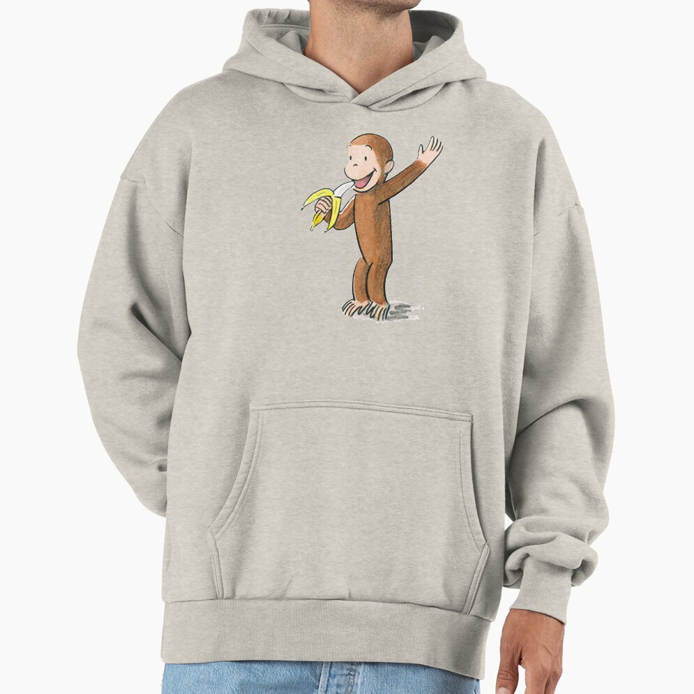 Cute Curious George Eating A Banana Hoodie - Image 3