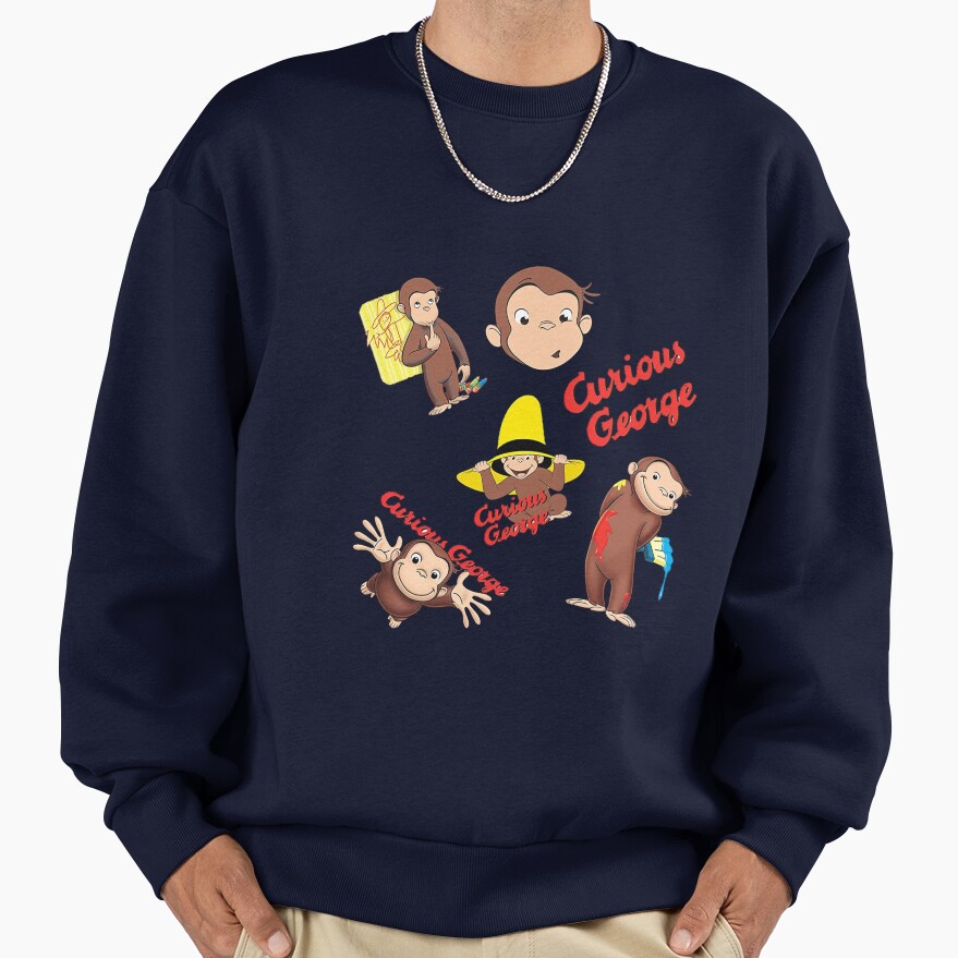 Adorable Curious George Cartoon Sweatshirt - Image 5