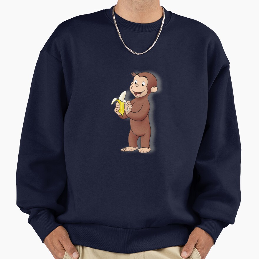 Cute Curious George Cartoon Sweatshirt - Image 5