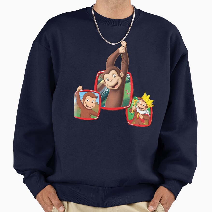Cute Curious George Monkey Sweatshirt - Image 5