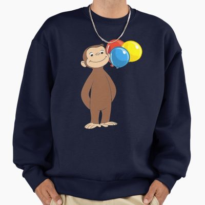 Happy Curious George With Balloons Sweatshirt