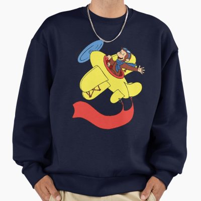 Cute Curious George In An Airplane Sweatshirt