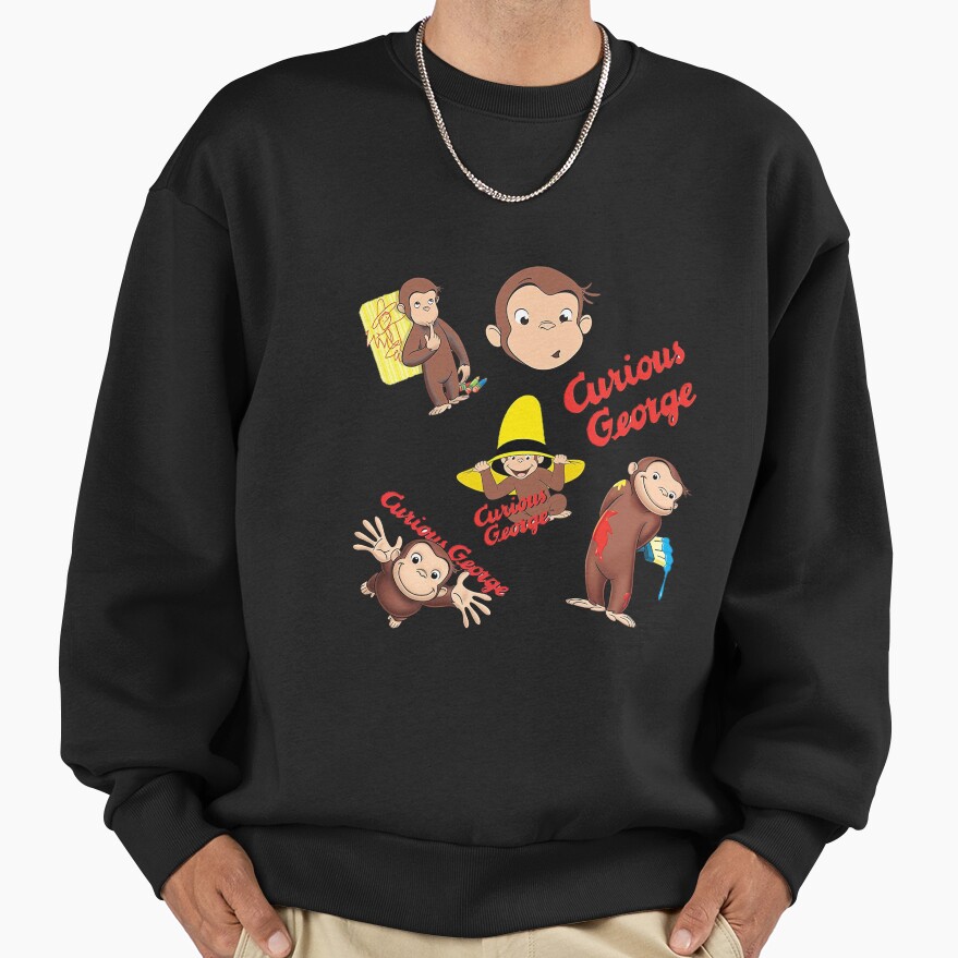 Adorable Curious George Cartoon Sweatshirt - Image 3