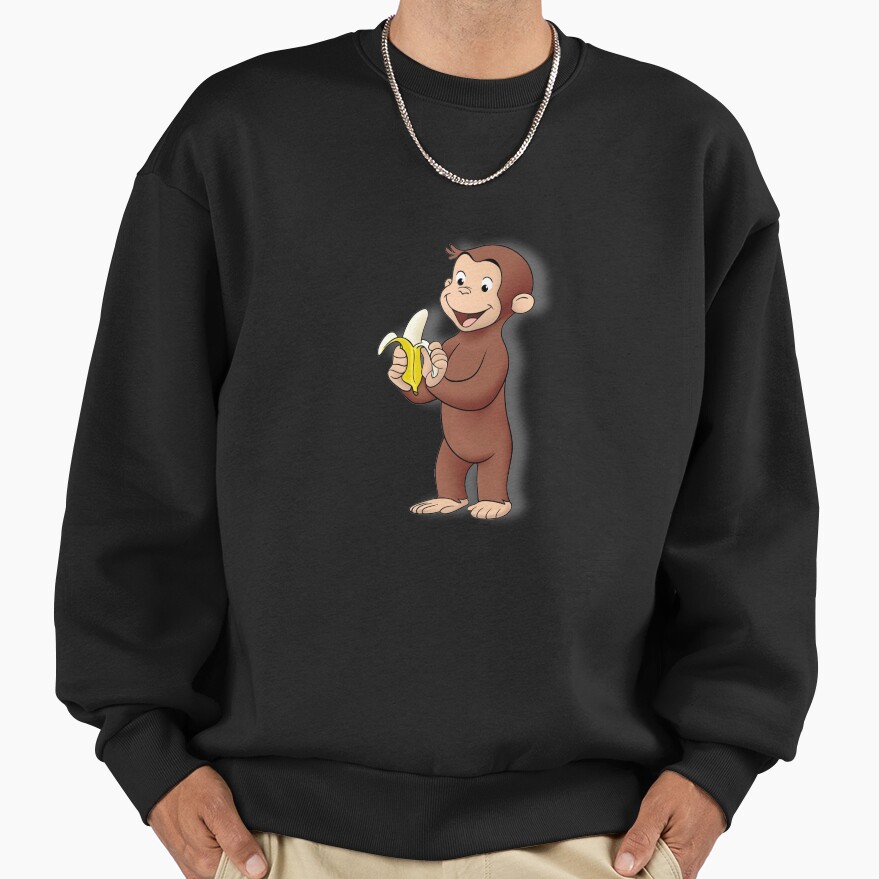Cute Curious George Cartoon Sweatshirt - Image 2