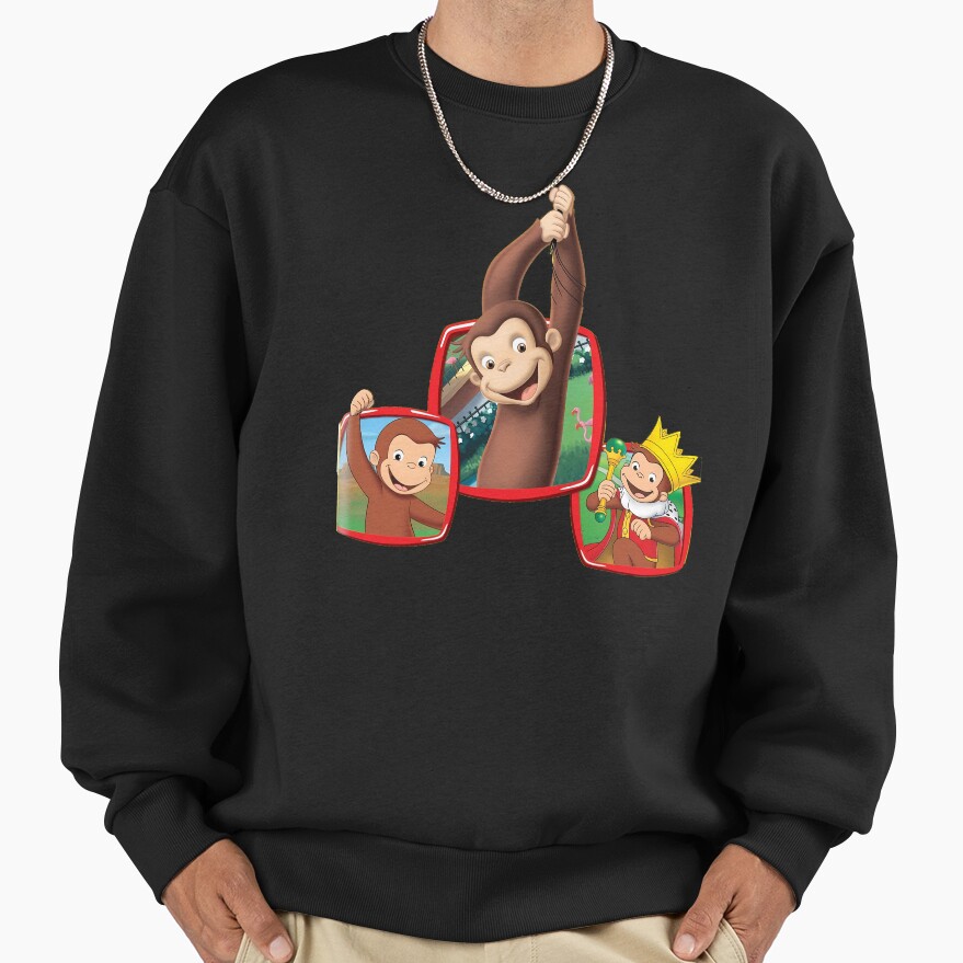 Cute Curious George Monkey Sweatshirt - Image 2