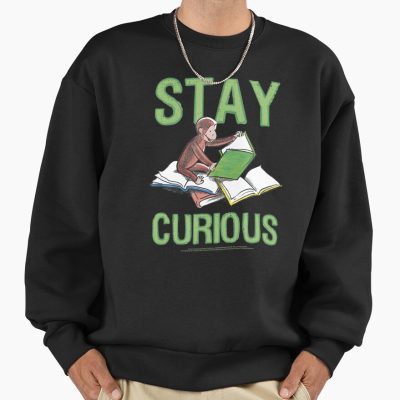 Inspirational Curious George Stay Curious Reading Portrait Sweatshirt