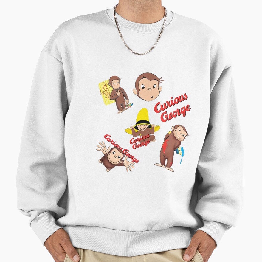 Adorable Curious George Cartoon Sweatshirt - Image 2