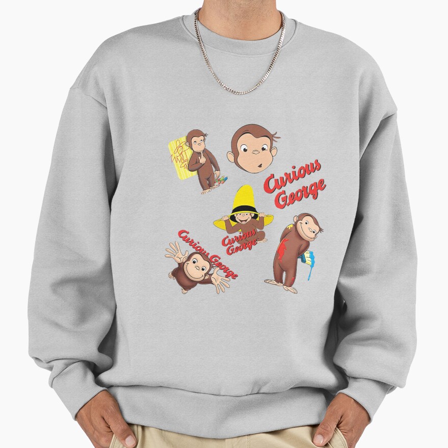 Adorable Curious George Cartoon Sweatshirt - Image 4
