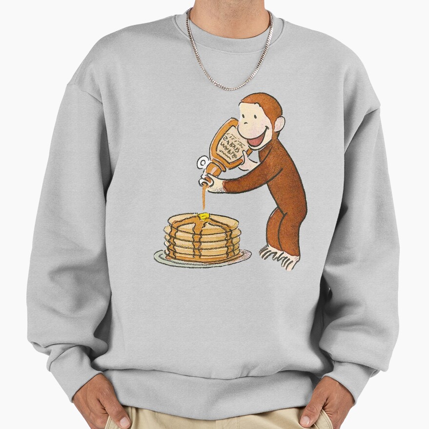 Cute Curious George Making Pancakes Sweatshirt - Image 5