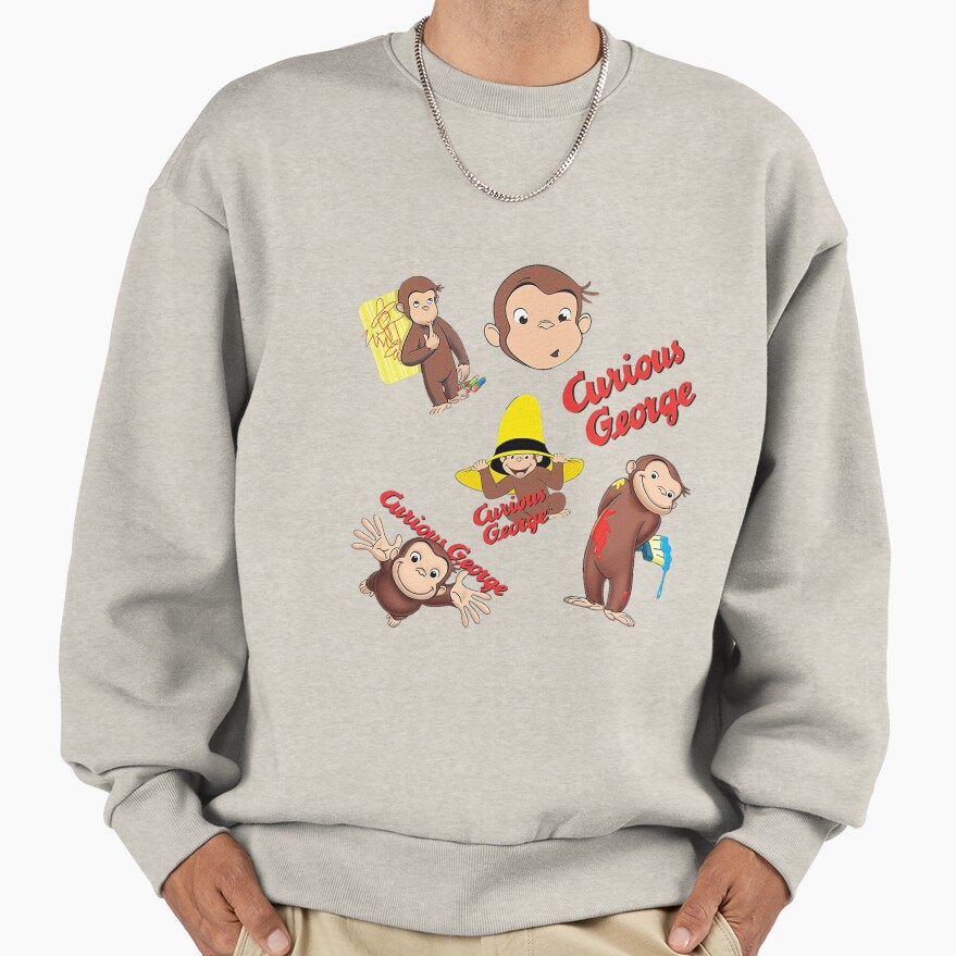 Adorable Curious George Cartoon Sweatshirt