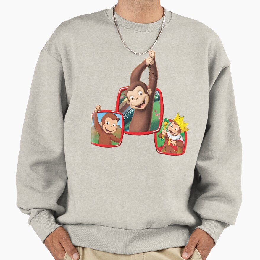 Cute Curious George Monkey Sweatshirt - Image 3