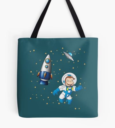 Cute Curious George Astronaut Cartoon Tote Bag