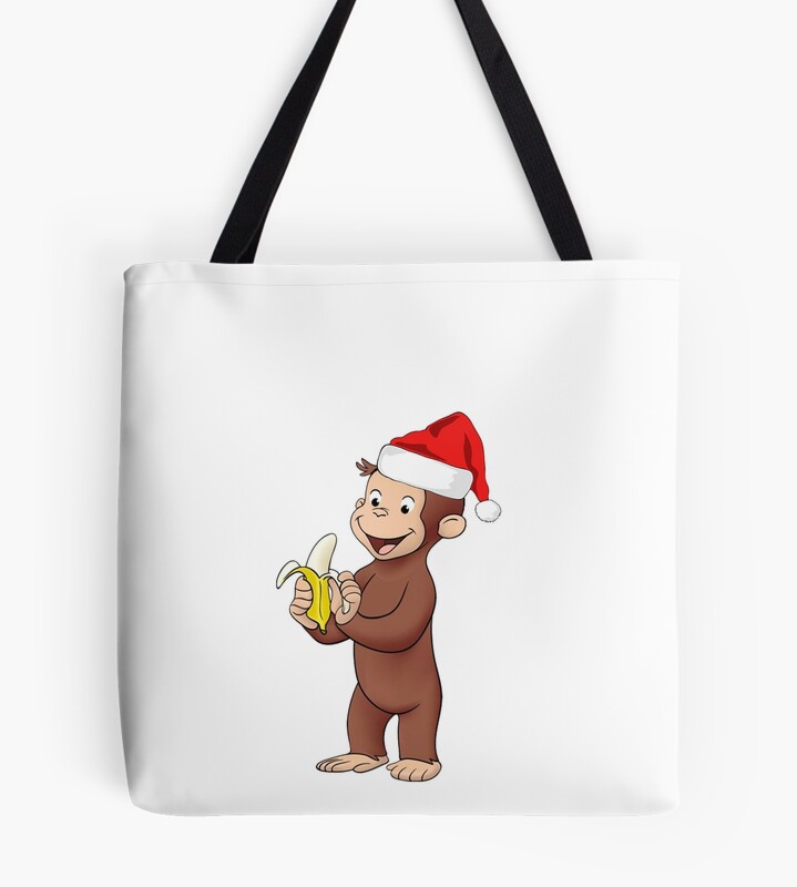 Cute Curious George Winter Banana Tote Bag