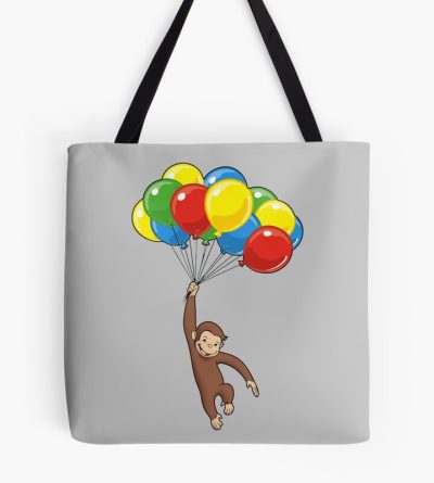 Happy Curious George Balloons Tote Bag