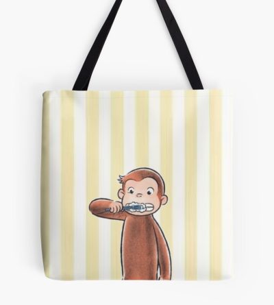 Cute Curious George Brushing His Teeth Tote Bag