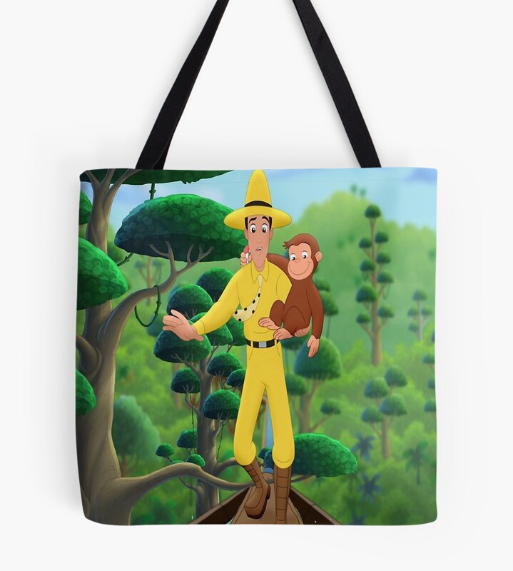 Charming Curious George Design Tote Bag