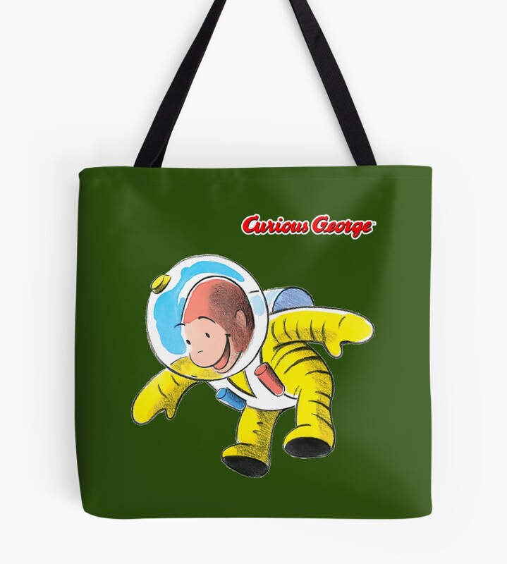 Cute Curious George Space Adventure Tote Bag