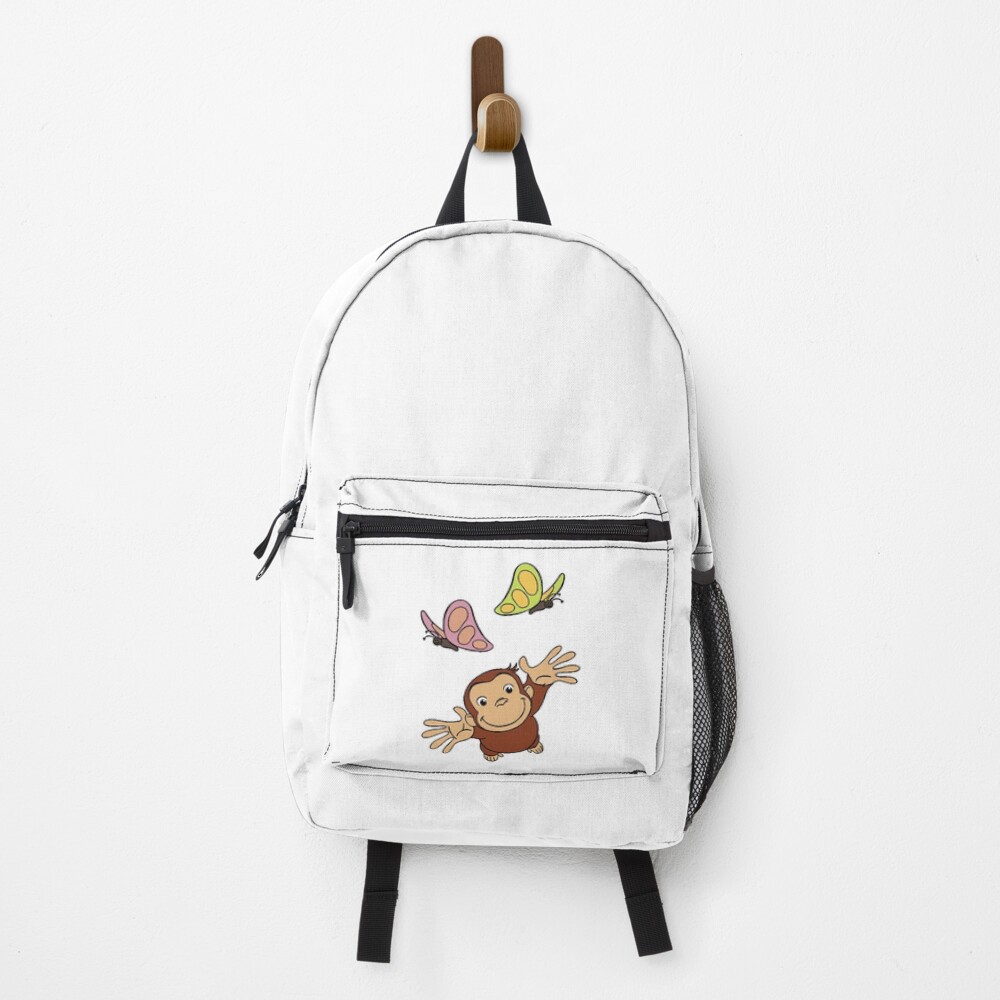 Cute Curious George And Butterflies Backpack