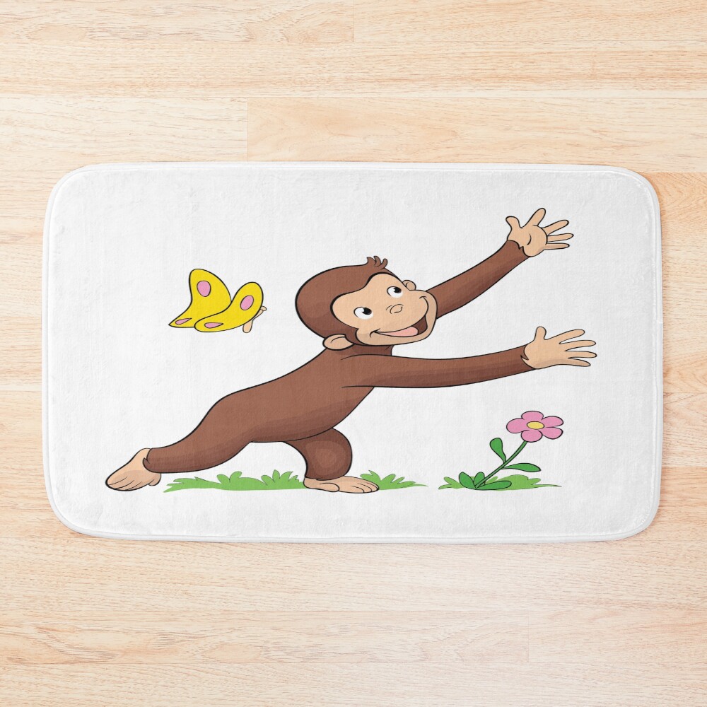 Funny Curious George Friends Bath Mat