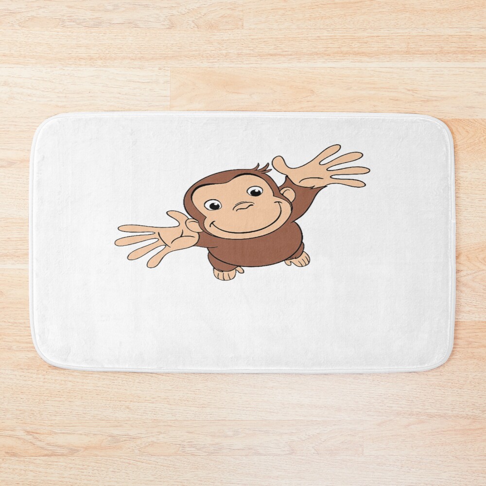 Funny Curious George Character Bath Mat