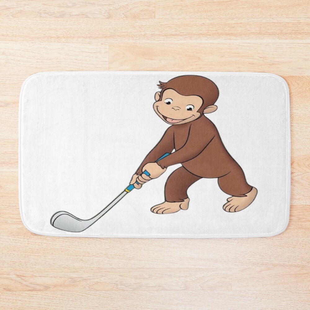 Funny George Playing Golf Bath Mat