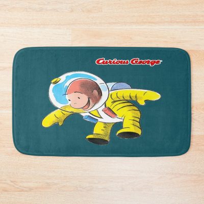 Happy Curious George Astronaut Bath Mat