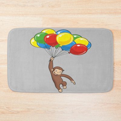 Happy Curious George Balloons Bath Mat