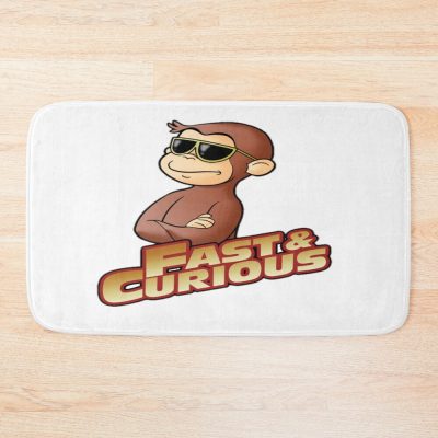Cheerful Curious George Character Bath Mat
