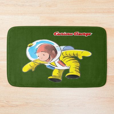 Cute Curious George Space Adventure Bath Mat
