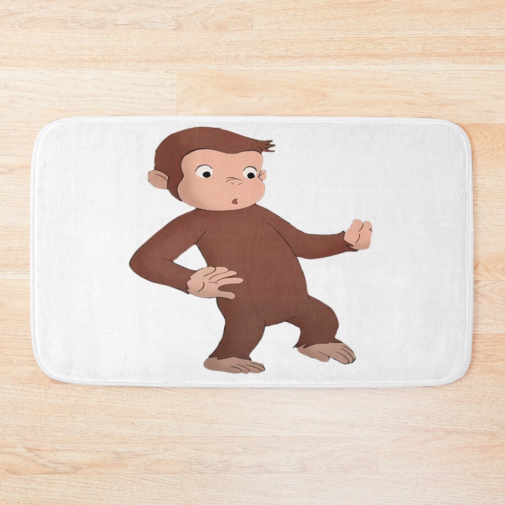 Cute Curious George Cartoon Bath Mat