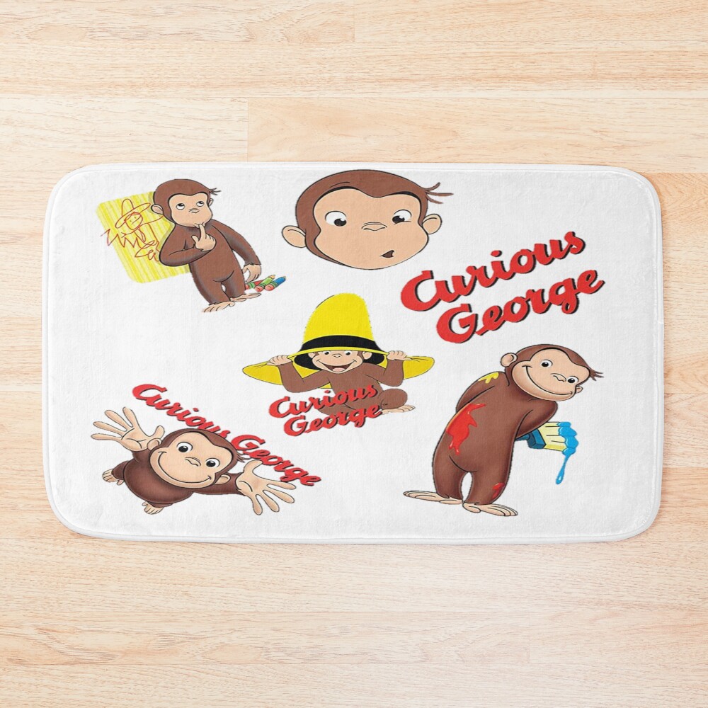 Playful Curious George Adventure Bath Mat