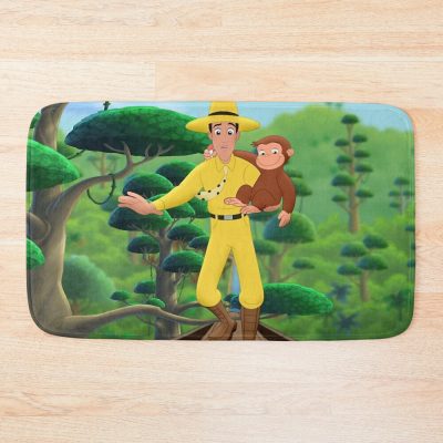 Charming Curious George Design Bath Mat