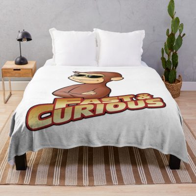 Cheerful Curious George Character Throw Blanket