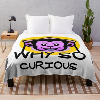 Funny Why So Curious Design Throw Blanket