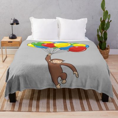 Happy Curious George Balloons Throw Blanket