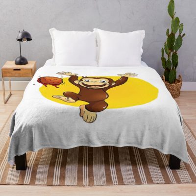Adorable Curious George Monkey Throw Blanket