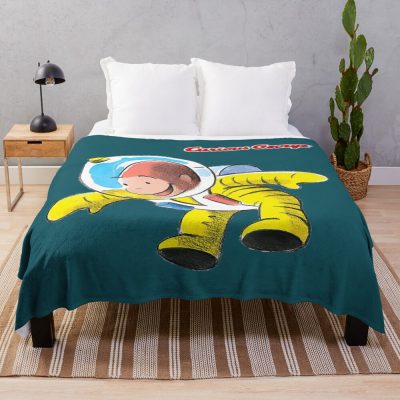 Happy Curious George Astronaut Throw Blanket