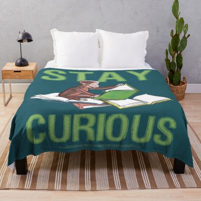 Inspirational Curious George Stay Curious Reading Throw Blanket