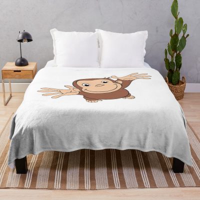 Funny Curious George Character Throw Blanket