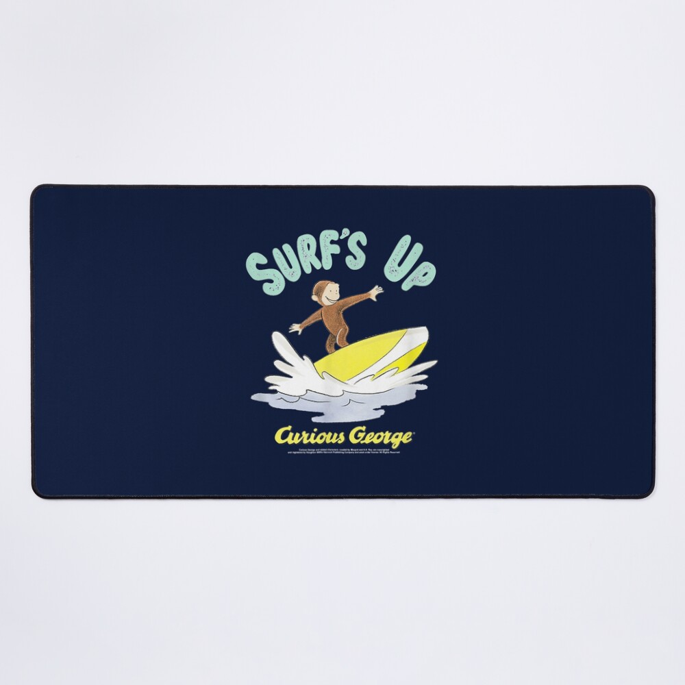 Funny Curious George Surfing Adventure Mouse Pad