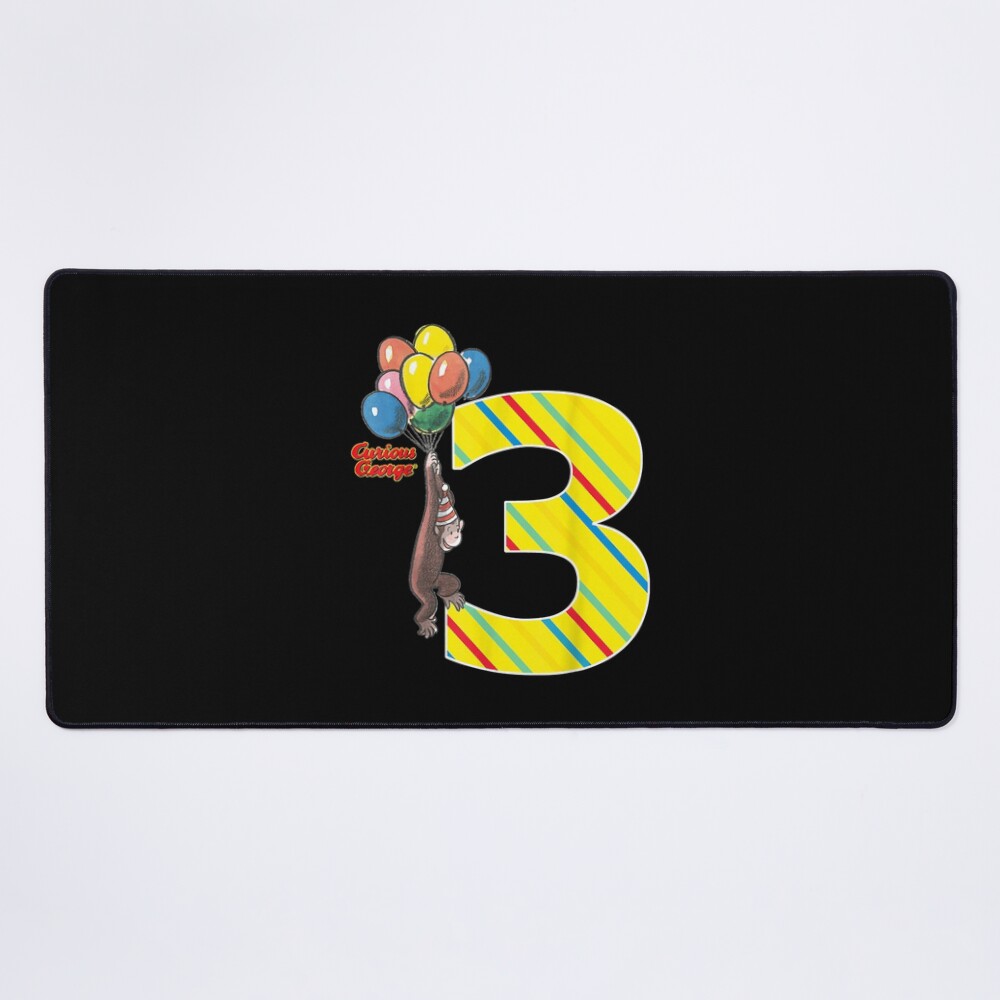 Cute 3rd Birthday Balloons Design Mouse Pad