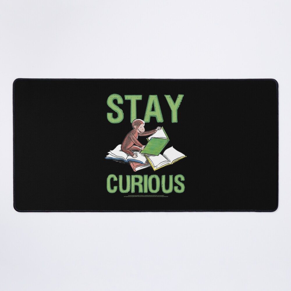 Inspirational Curious George Stay Curious Reading Mouse Pad