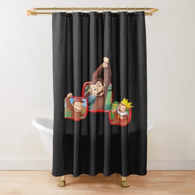 Cute Curious George Monkey Shower Curtain