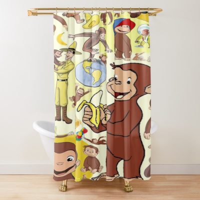 Creative Curious George Collage Shower Curtain