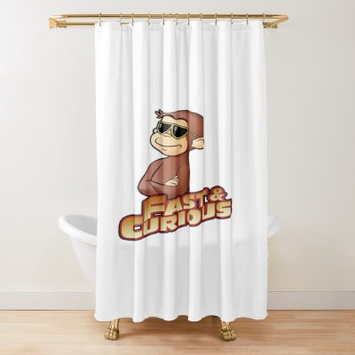 Adorable Curious George Character Shower Curtain