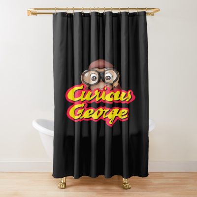 Cute Curious George Cartoon Shower Curtain