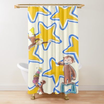 Classic Curious George Character Shower Curtain