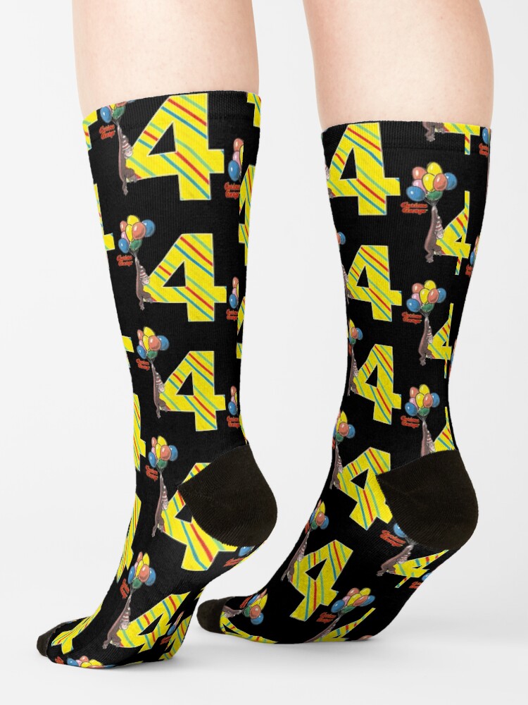 Cute Curious George 4Th Birthday Socks - Image 2