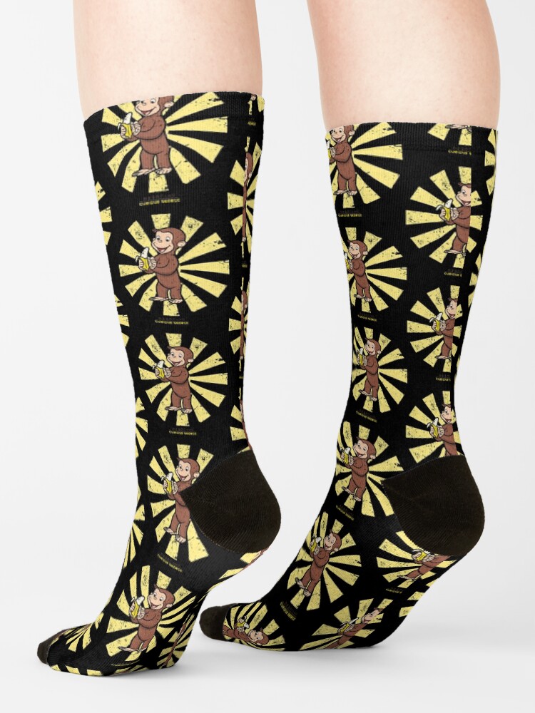 Vintage Curious George Retro Japanese Socks - Image 2